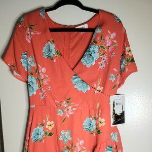Love Nickie Lew, Size 13, Floral Reddish Orange